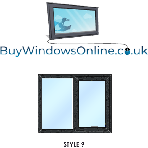 Narrowboat Windows - Style 9 - Fixed next to Push Out Opener