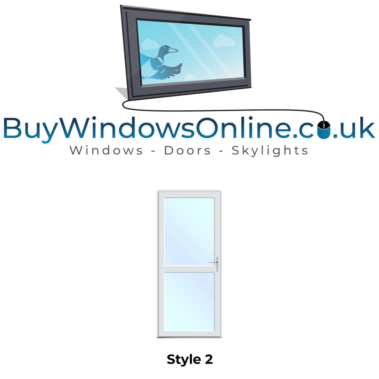 Static Caravan Upvc Doors - Style 2 - Midrail - Top Glass and Bottom Glass