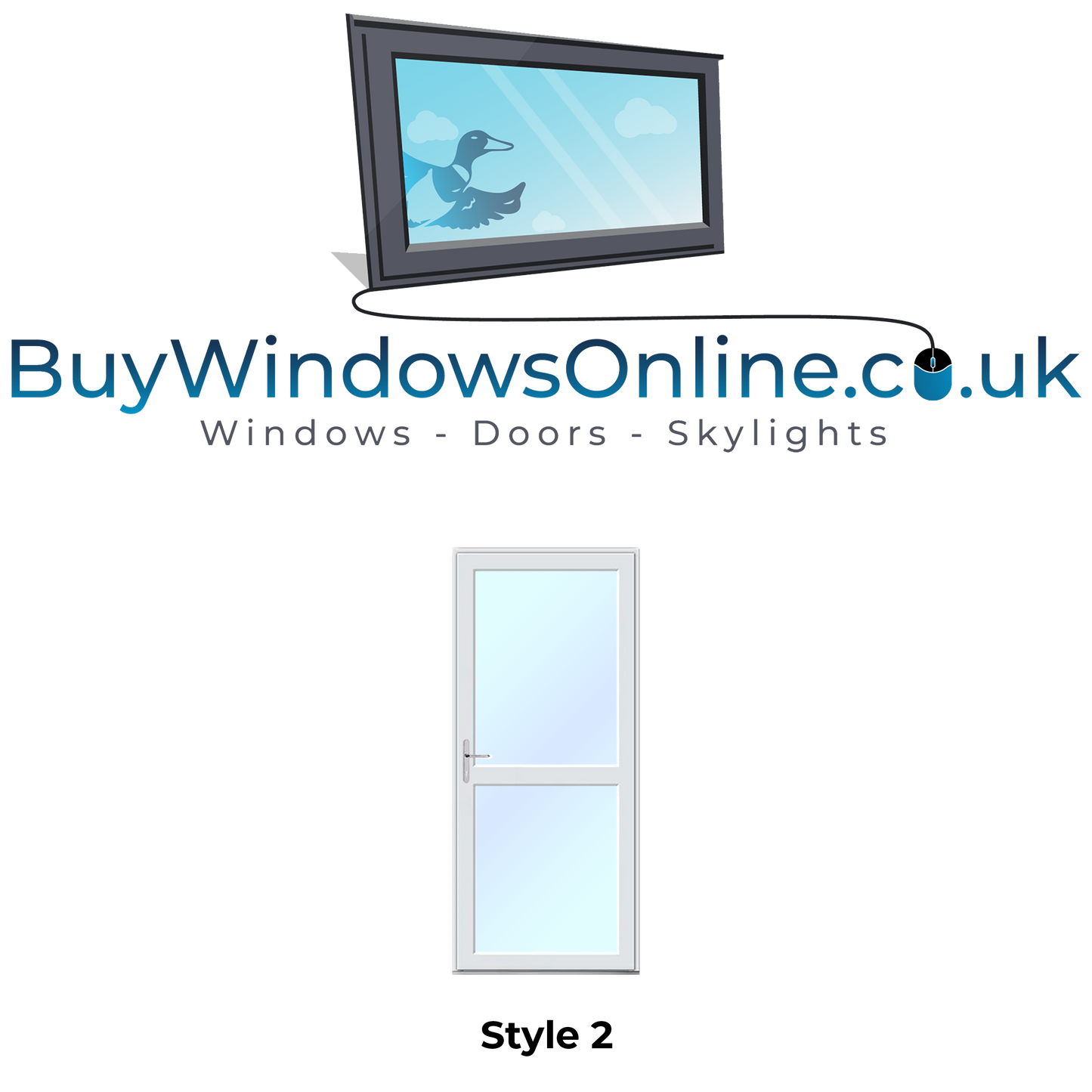 Static Caravan Upvc Doors - Style 2 - Midrail - Top Glass and Bottom Glass