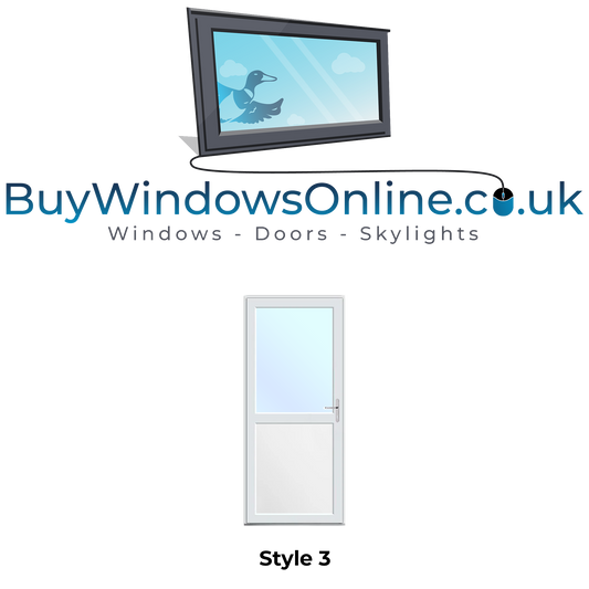 Boat Upvc Doors - Style 3 - Midrail - Top Glass and Bottom Panel