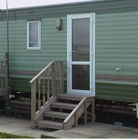 Static Caravan Upvc Doors - Style 2 - Midrail - Top Glass and Bottom Glass