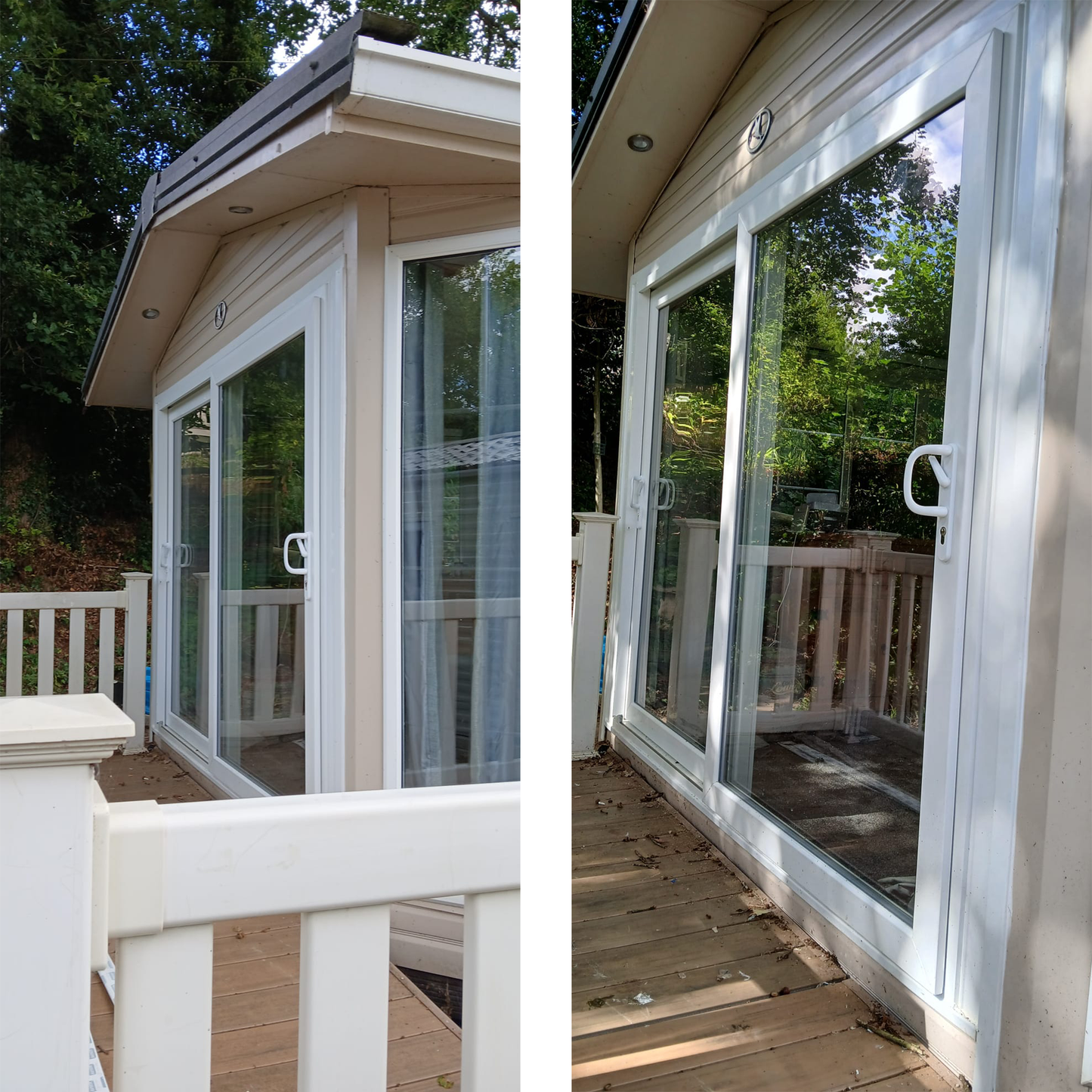 Static Caravan Upvc Doors - Style 11 - Sliding Doors - Full Glass