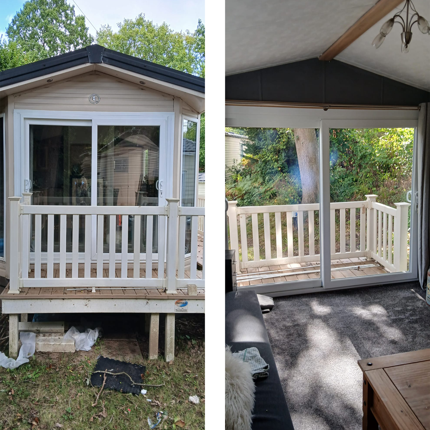 Static Caravan Upvc Doors - Style 11 - Sliding Doors - Full Glass