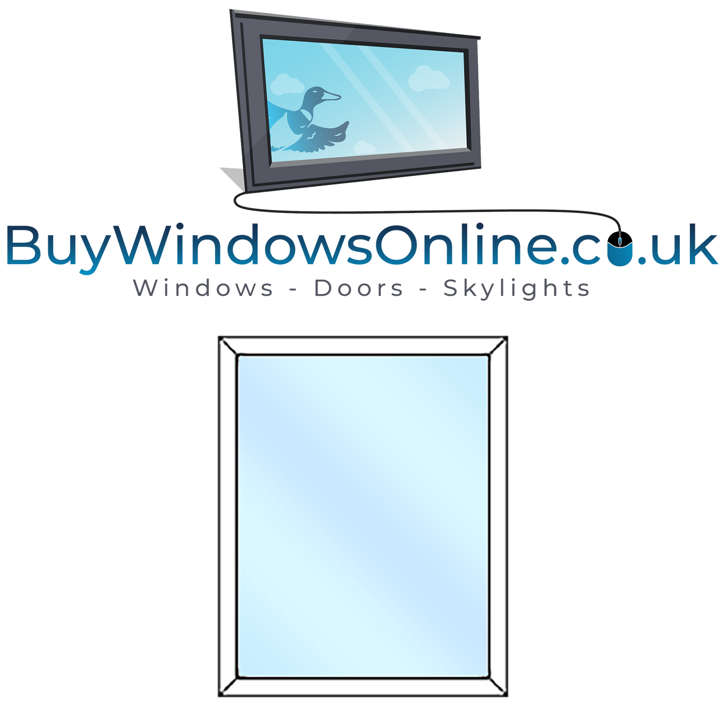 Style 1 – Fixed Window – 460mm wide x 875mm high – White - Clear Glass – Slimline Odd Leg Window