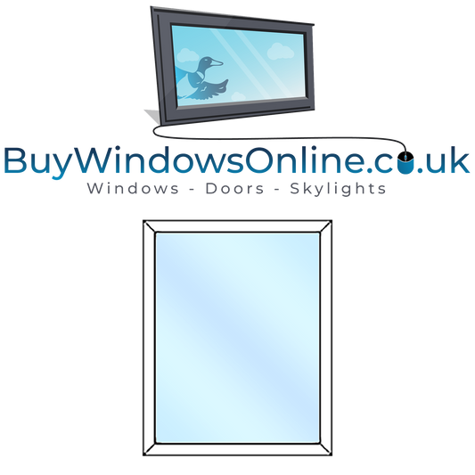 Style 1 – Fixed Window – 460mm wide x 725mm high – White - Clear Glass – Slimline Odd Leg Window