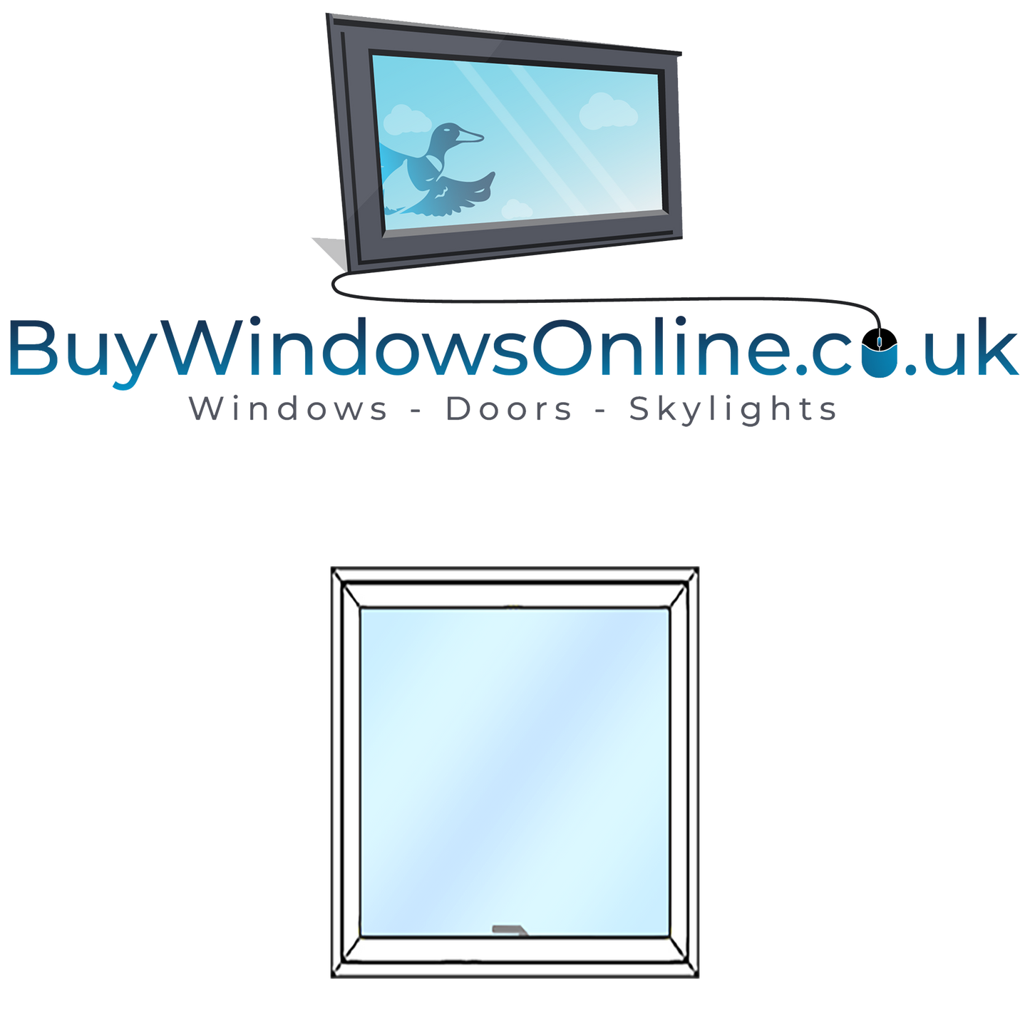 Style 2 – Full Push Out Opening Window – 460mm wide x 725mm high – White - Clear Glass – Slimline Odd Leg Window