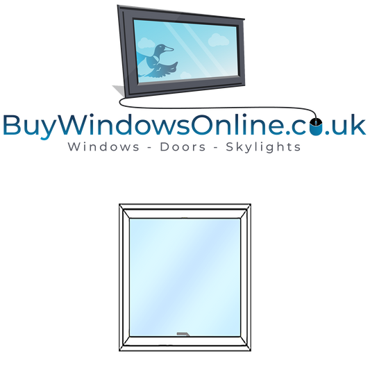 Style 2 – Full Push Out Opening Window – 465mm wide x 575mm high – White - Clear Glass – Slimline Odd Leg Window