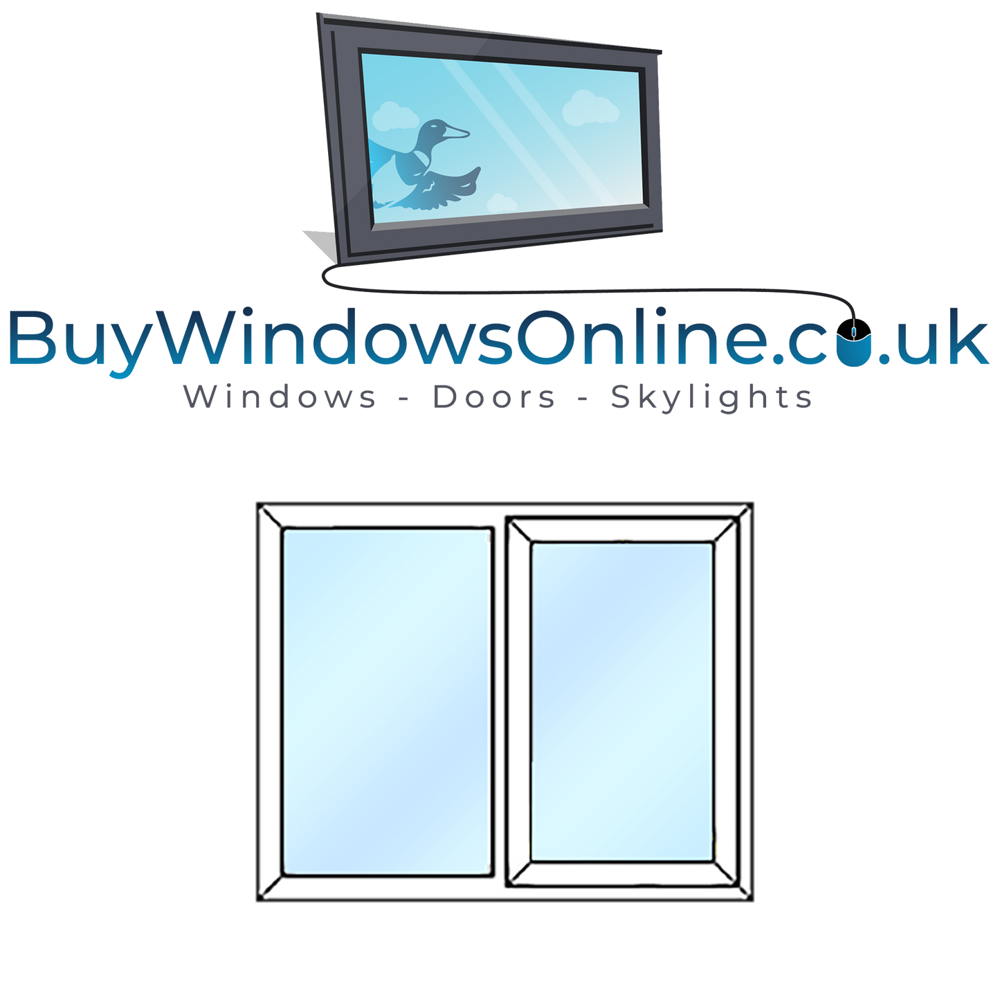 Style 9 – Fixed next to Opener – 900mm wide x 1080mm high - White – Clear Glass – Slimline Odd Leg Window