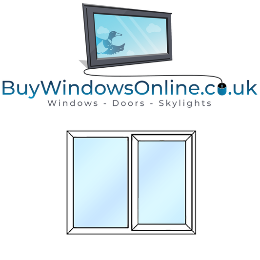 Style 9 – Fixed next to Opener – 900mm wide x 1080mm high - White – Clear Glass – Slimline Odd Leg Window