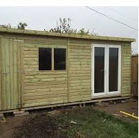 Shed Upvc Doors - Double - Full Glass