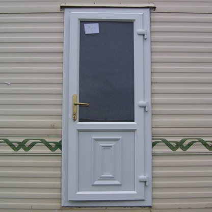 Shed Upvc Doors - Single - Midrail - Top Glass and Bottom Panel