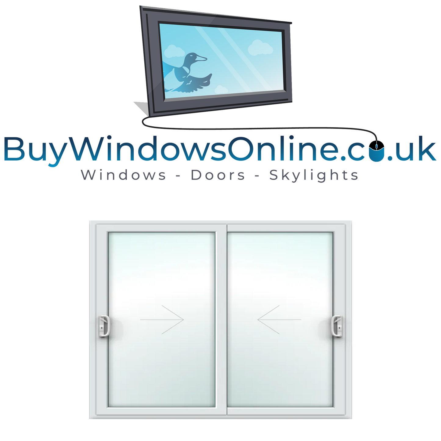 Sliding Patio Door – 2300mm wide x 1750mm high – Clear Glass - XX Configuration