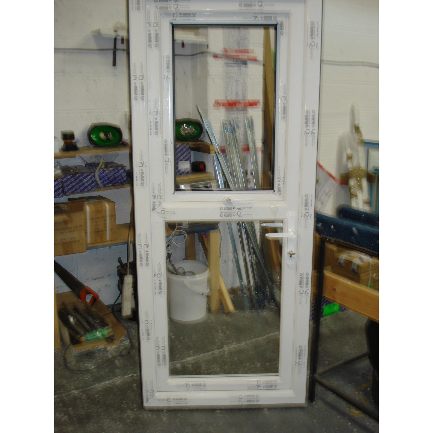 Shed Upvc Stable Doors - Style 10 - Midrail - Top Glass and Bottom Panel